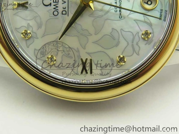 0512 Versatile De Ville Prestige Ladies 32.7mm SS MKF 1:1 Best Edition White MOP Dial Roman Markers on SS YG Bracelet MIYOTA 7967